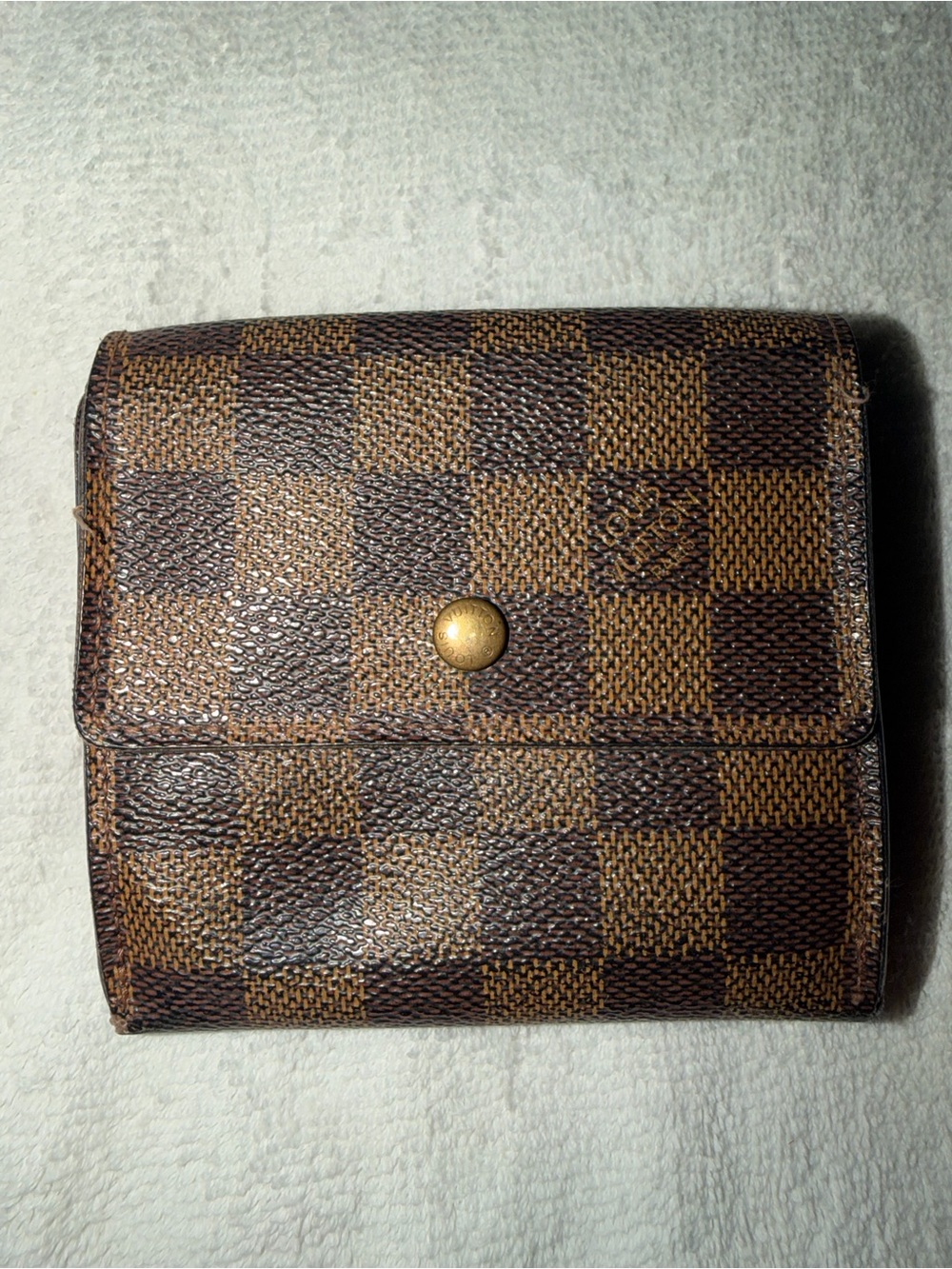 VINTAGE Louis Vuitton Brown and Tan Damier Snap Wallet